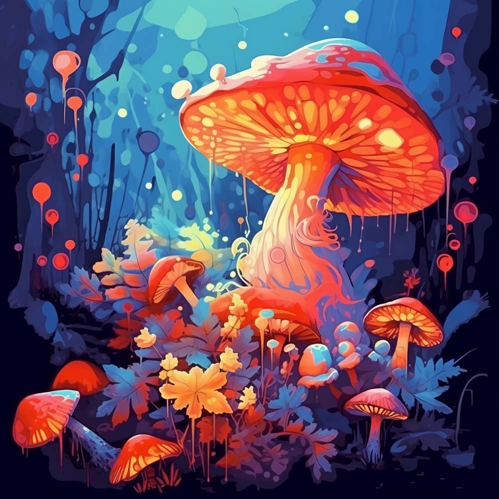 Glowing Mushroom Paint by Numbers