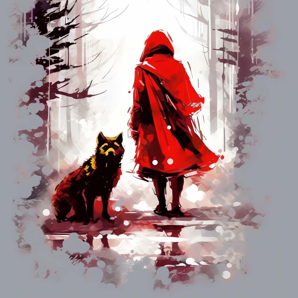 Little Red Riding Hood and Wolf Paint by Numbers