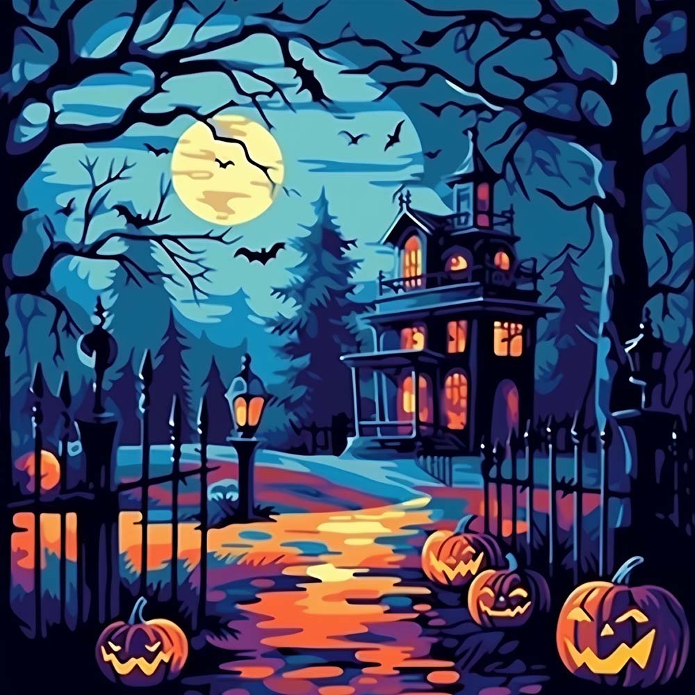 Halloween Castle Paint by Numbers