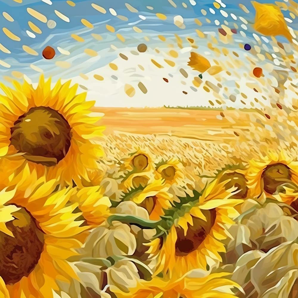 Sunflowers Field Paint by Numbers