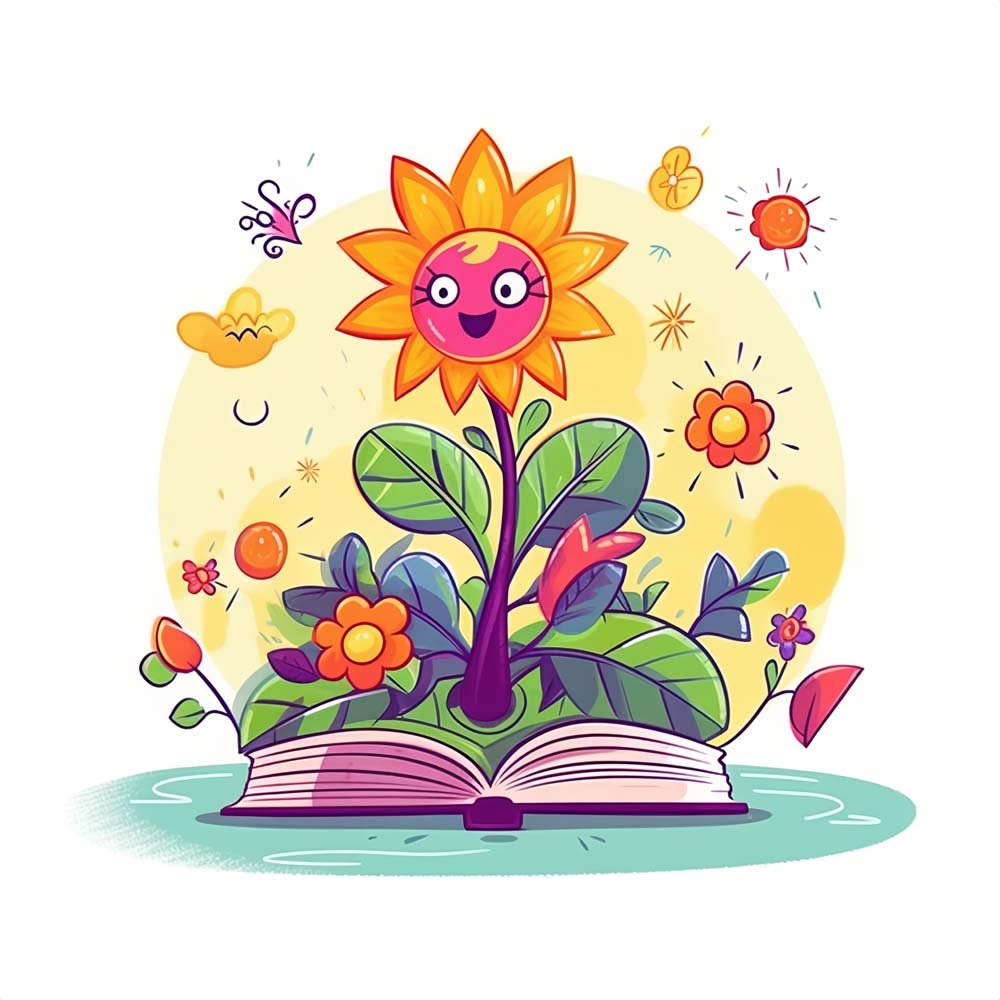 Cartoon Sunflower Reading Book Paint by Numbers for Kids