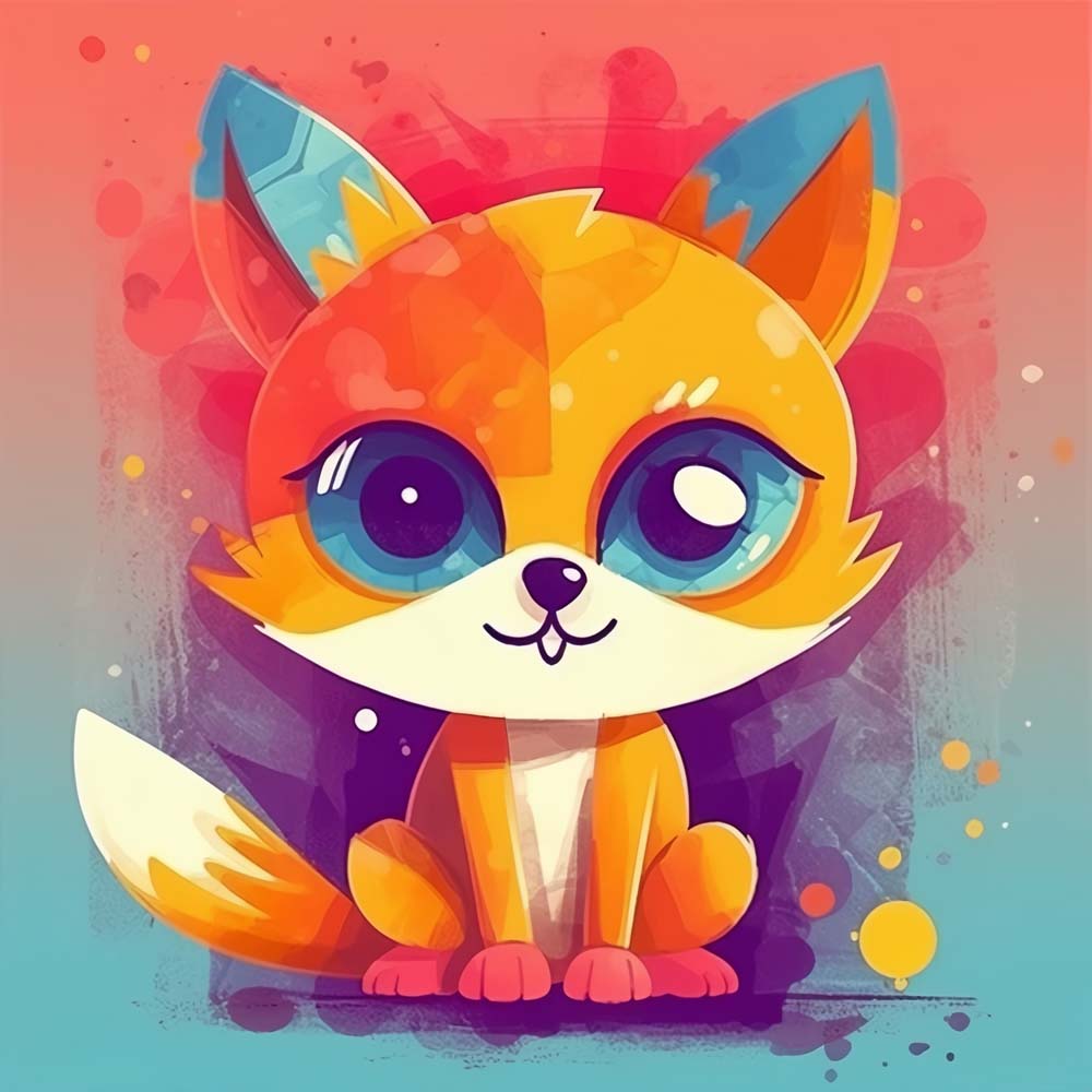 Cartoon Fox Paint by Numbers for Kids