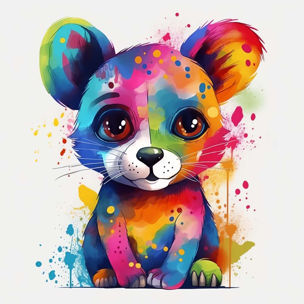 Colorful Bear Paint by Numbers for Kids