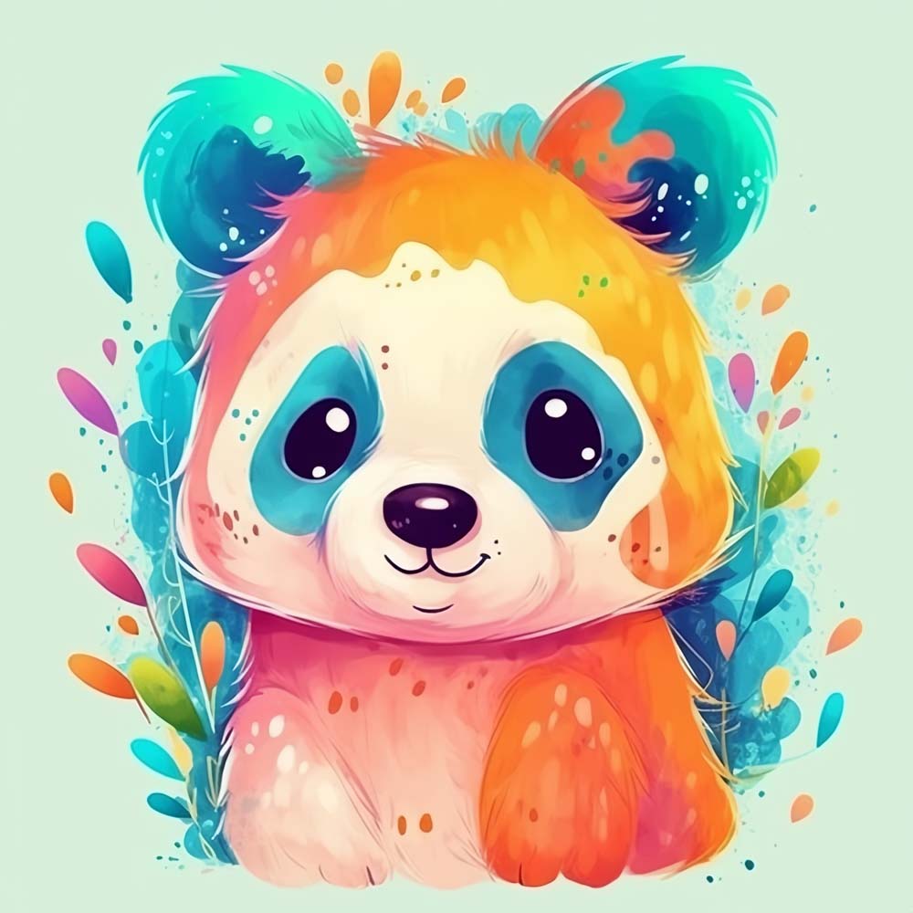 Colorful Panda Paint by Numbers for Kids