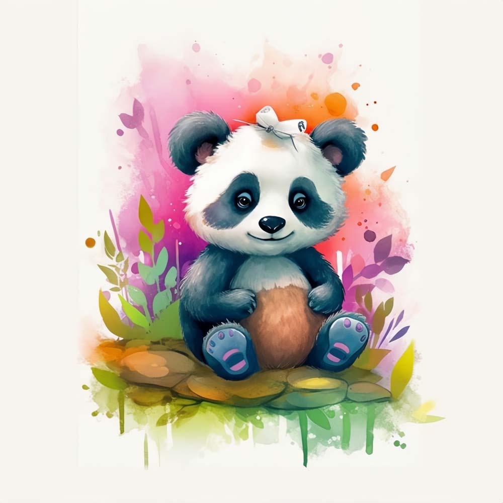 Cute Panda and Watercolor Paint by Numbers for Kids