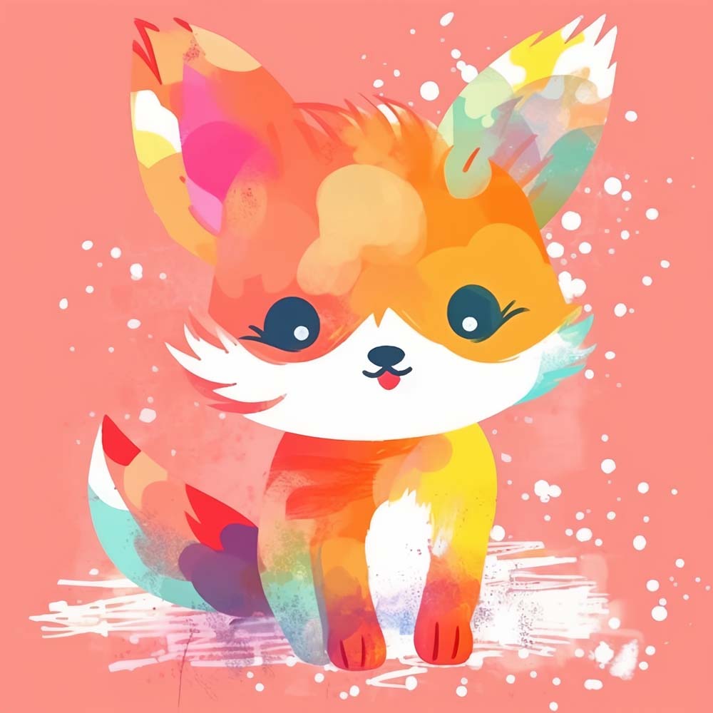 Colorful Fox Paint by Numbers for Kids