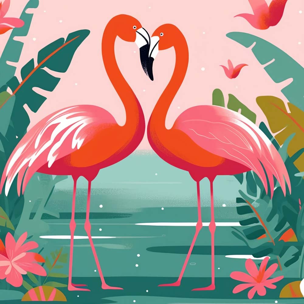 Flamingo Couple Paint by Numbers