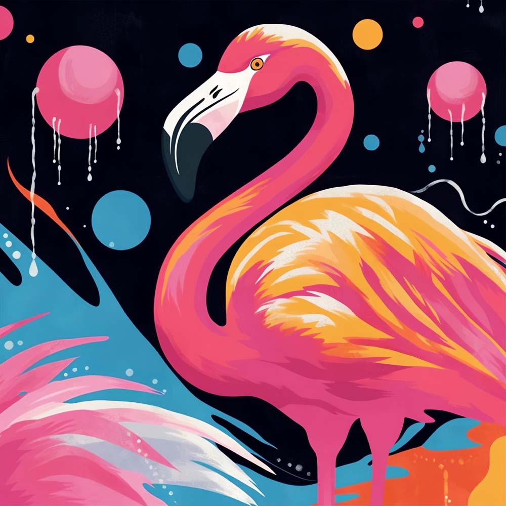 Watercolor Flamingo Paint by Numbers