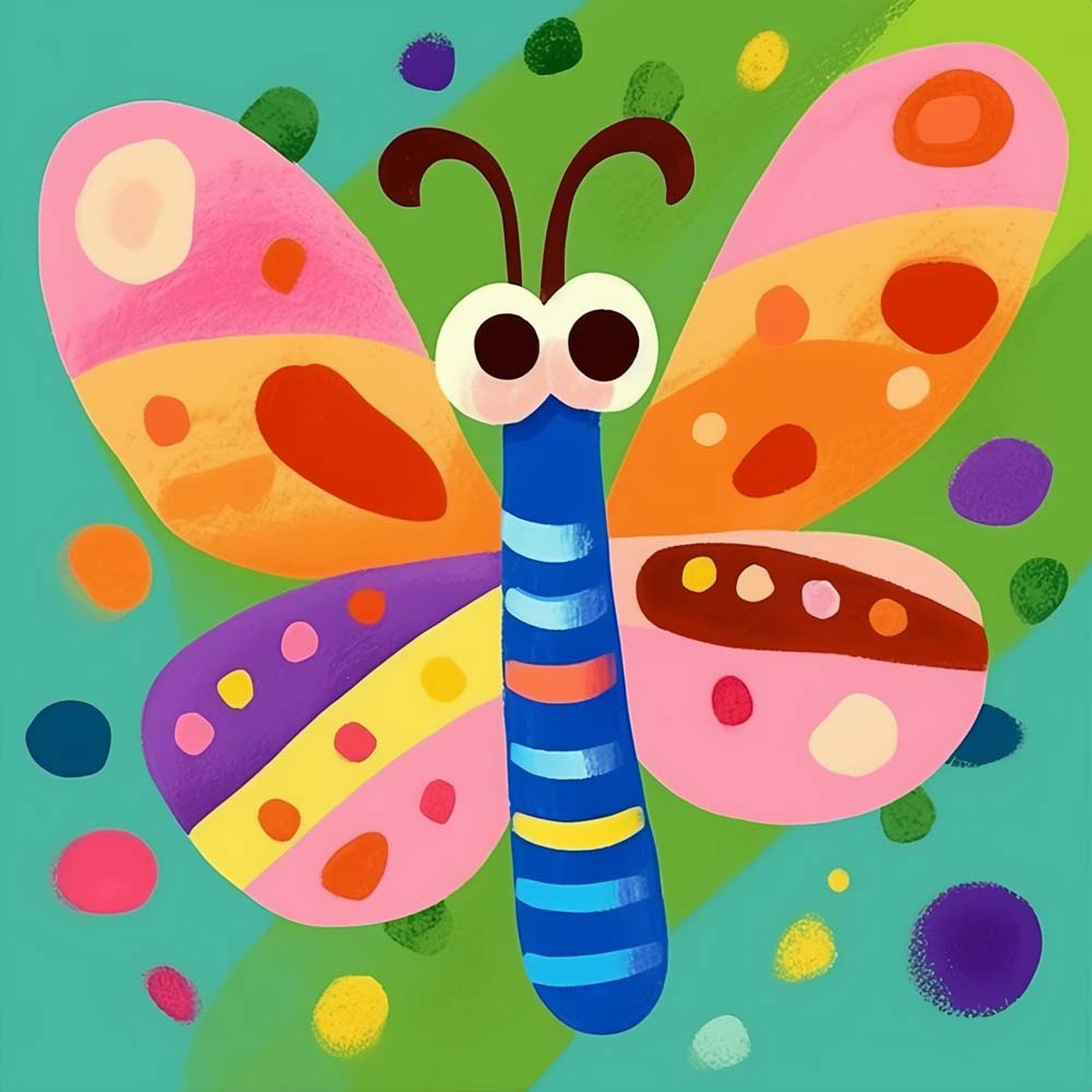 Cartoon Butterfly Paint by Numbers for Kids