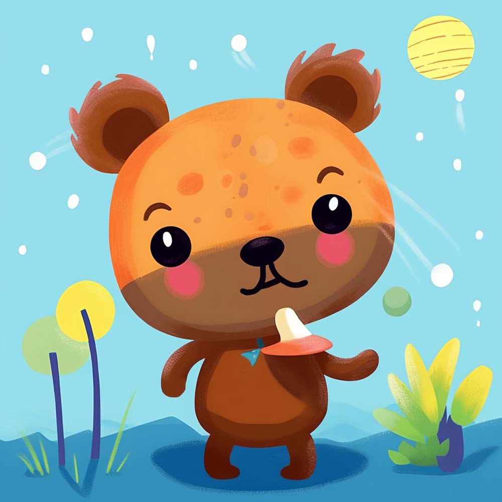 Cartoon Bear Paint by Numbers for Kids