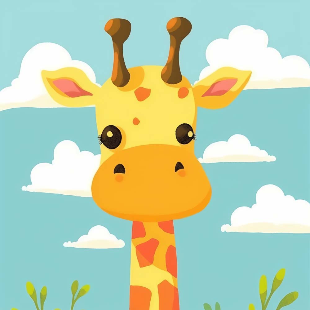 Cartoon Giraffe Paint by Numbers for Kids