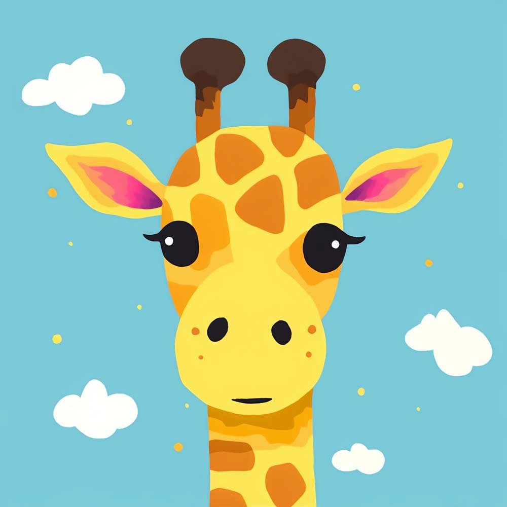 Cartoon Giraffe Paint by Numbers for Kids