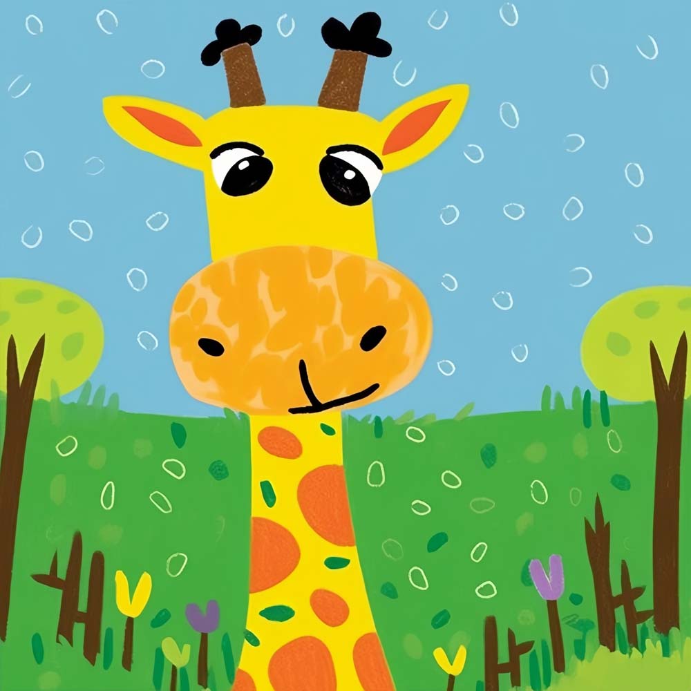 Cartoon Giraffe Paint by Numbers for Kids