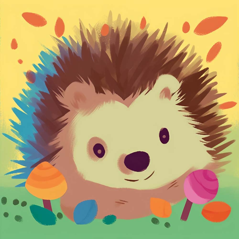 Cute Hedgehog Paint by Numbers for Kids