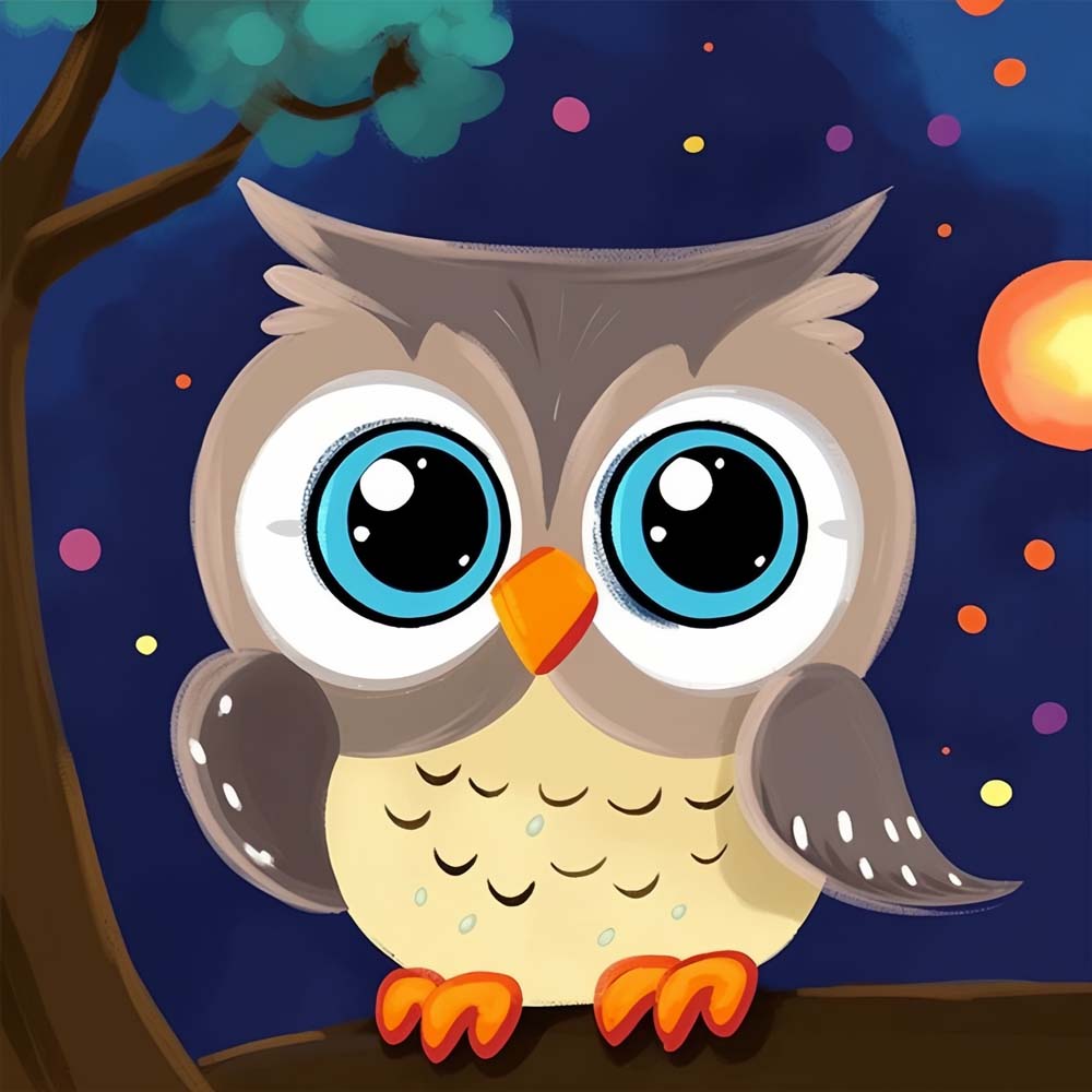 Cute Cartoon Owl Paint by Numbers for Kids