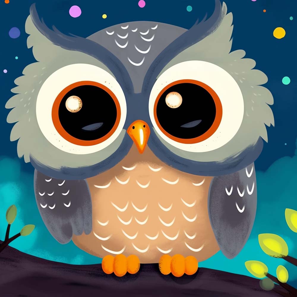 Cute Cartoon Owl Paint by Numbers for Kids