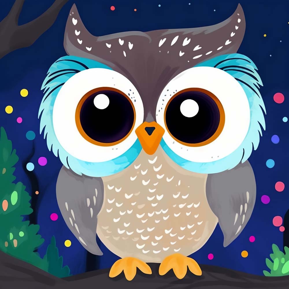 Cute Cartoon Owl Paint by Numbers for Kids