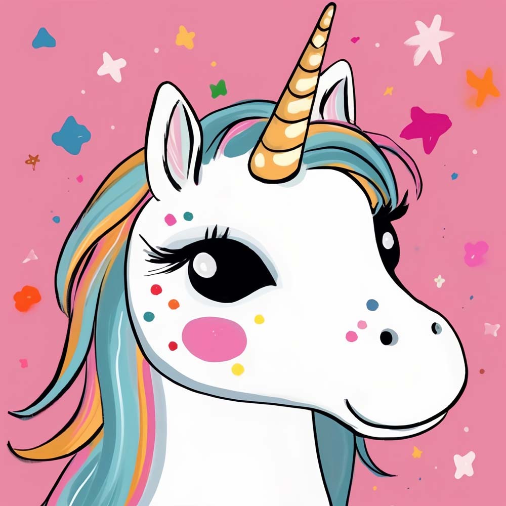 Cartoon Unicorn Paint by Numbers for Kids