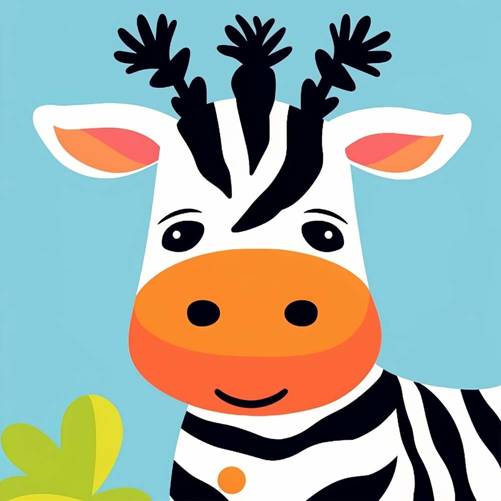 Cartoon Zebra Paint by Numbers for Kids