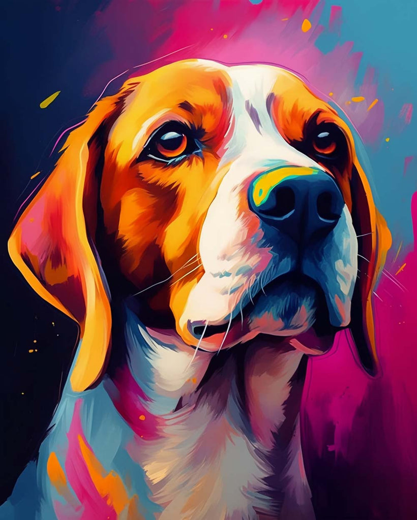 Beagle Portrait Paint by Numbers