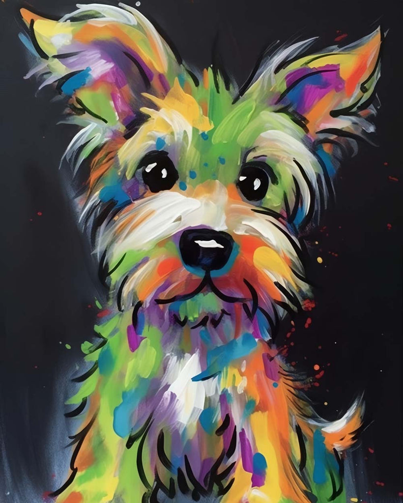 Colorful Yorkshire Terrier Paint by Numbers