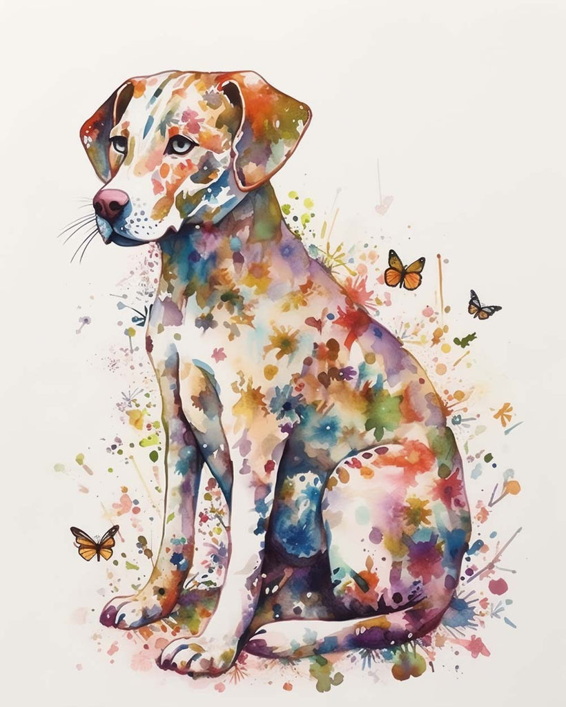 Labrador Graffiti Butterflies Paint by Numbers