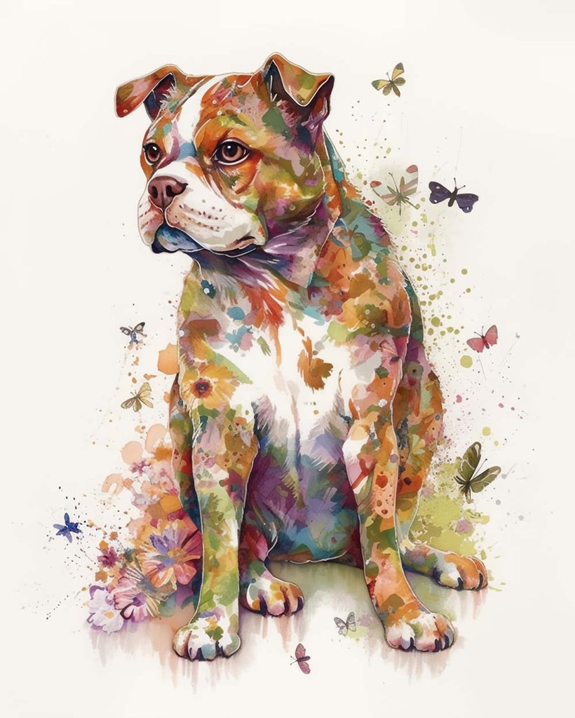 Dog and Butterflies Paint by Numbers