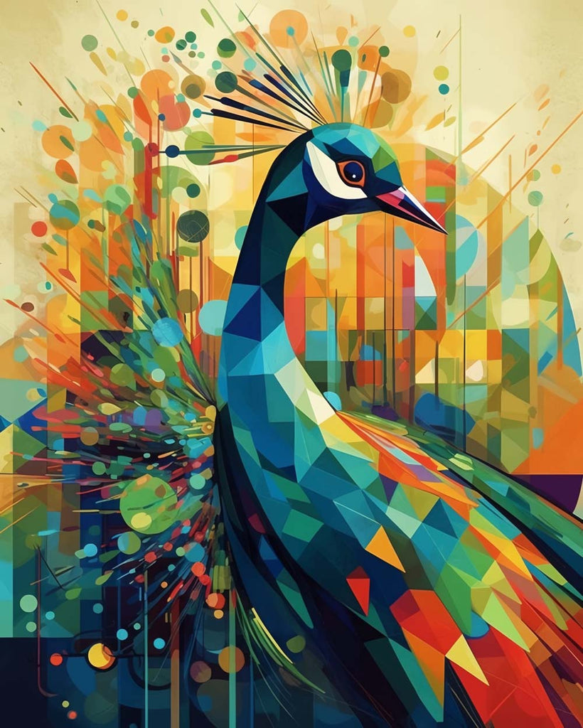 Watercolor Peacock Paint by Numbers