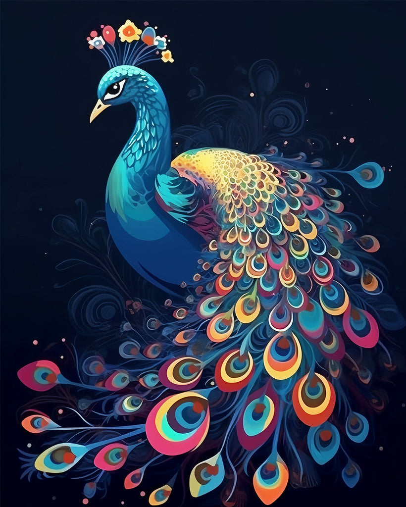 Beautiful Peacock Paint by Numbers