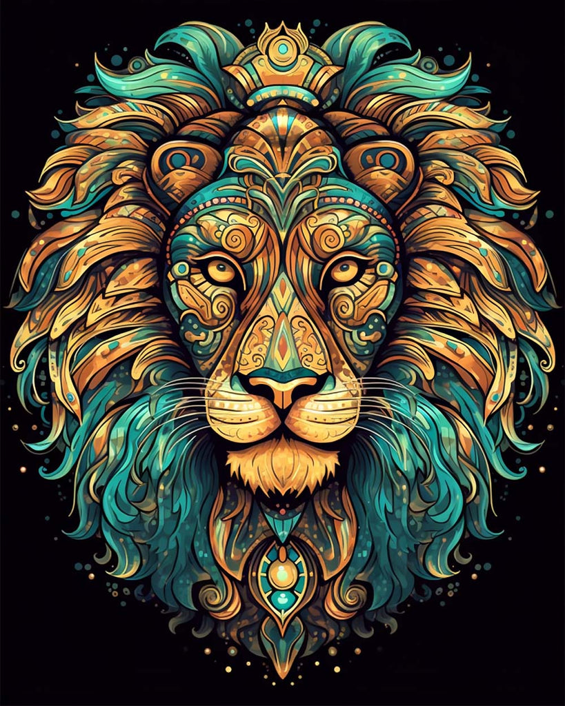 Abstract Lion Head Paint by Numbers