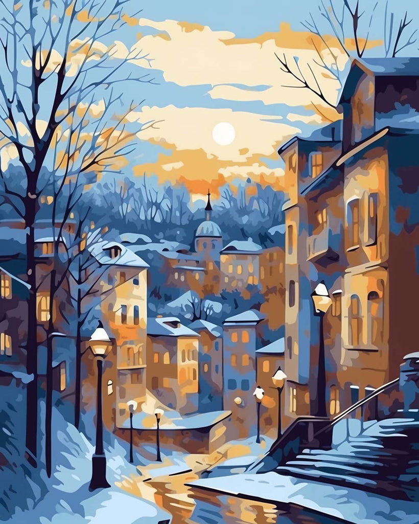 Winter City Paint by Numbers