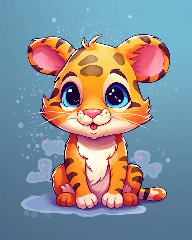 Cute Cartoon Tiger Paint by Numbers for Kids