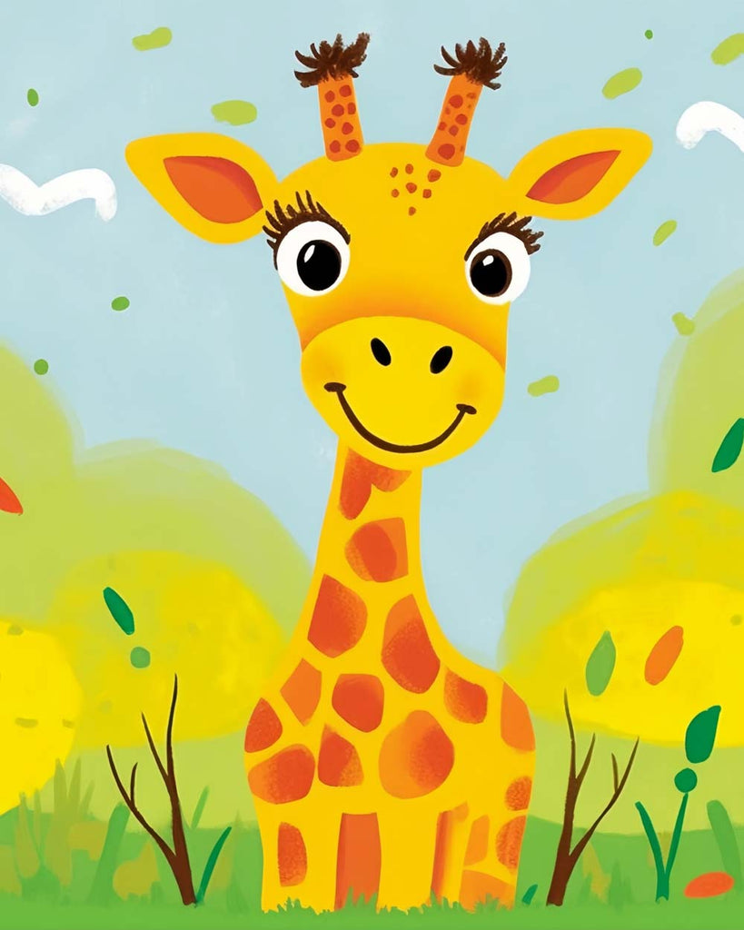 Cartoon Giraffe Paint by Numbers for Kids