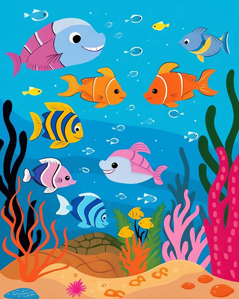 Colorful Fish Paint by Numbers for Kids