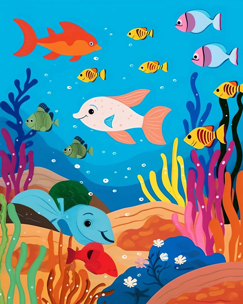 Fish in the Sea Paint by Numbers for Kids