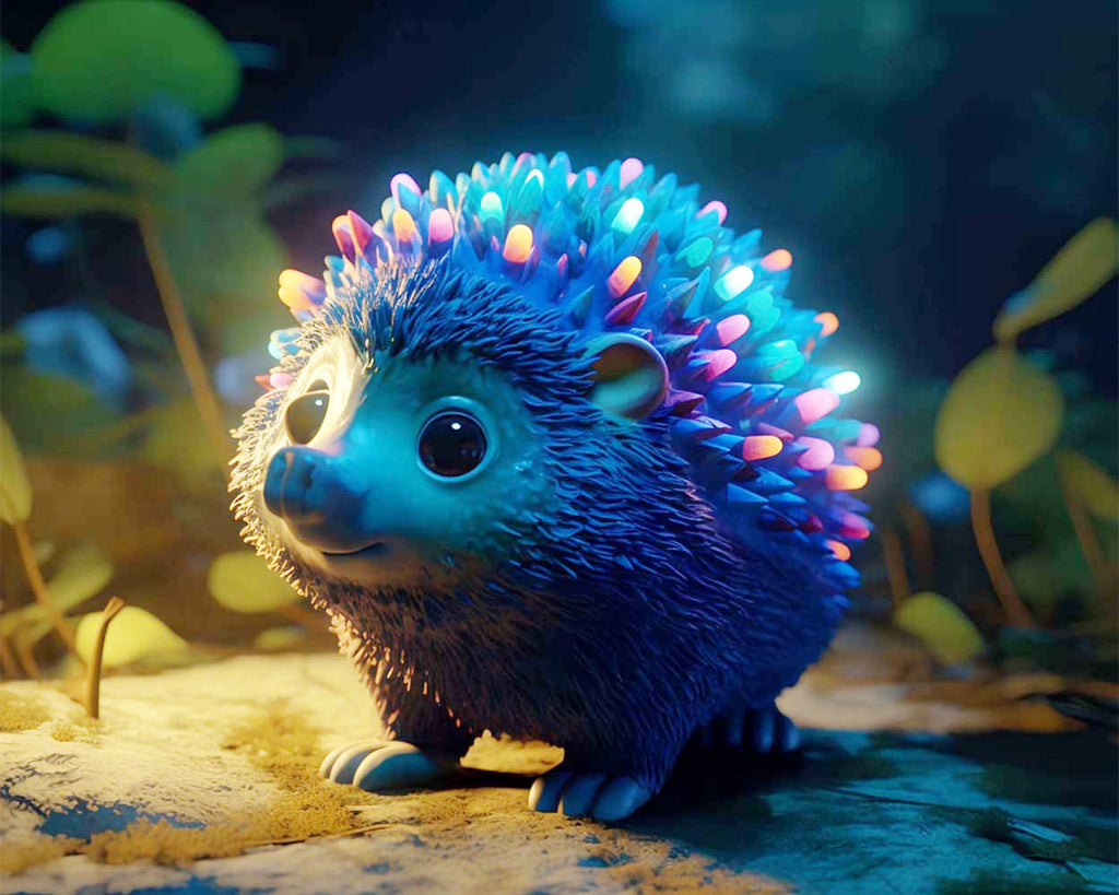 Glowing Blue Hedgehog Paint by Numbers