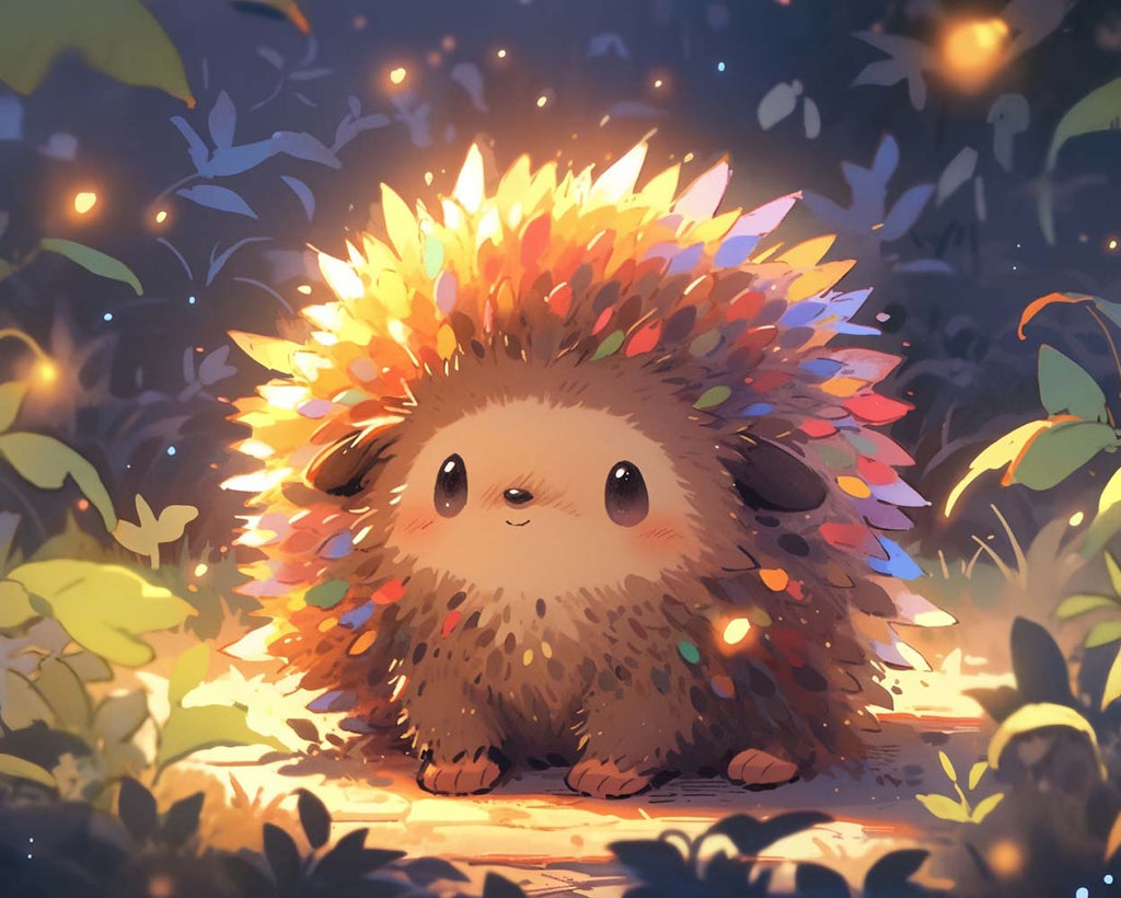 Cute Glowing Hedgehog Paint by Numbers