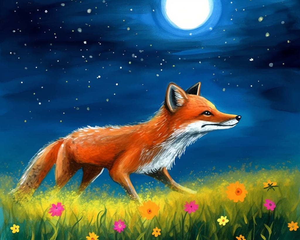 Fox on the Grass Paint by Numbers