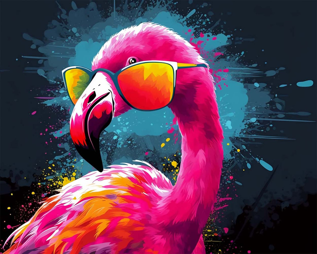 Flamingo with Sunglasses Paint by Numbers