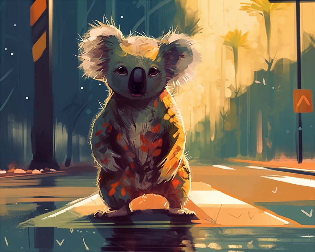 Koala on the Road Paint by Numbers