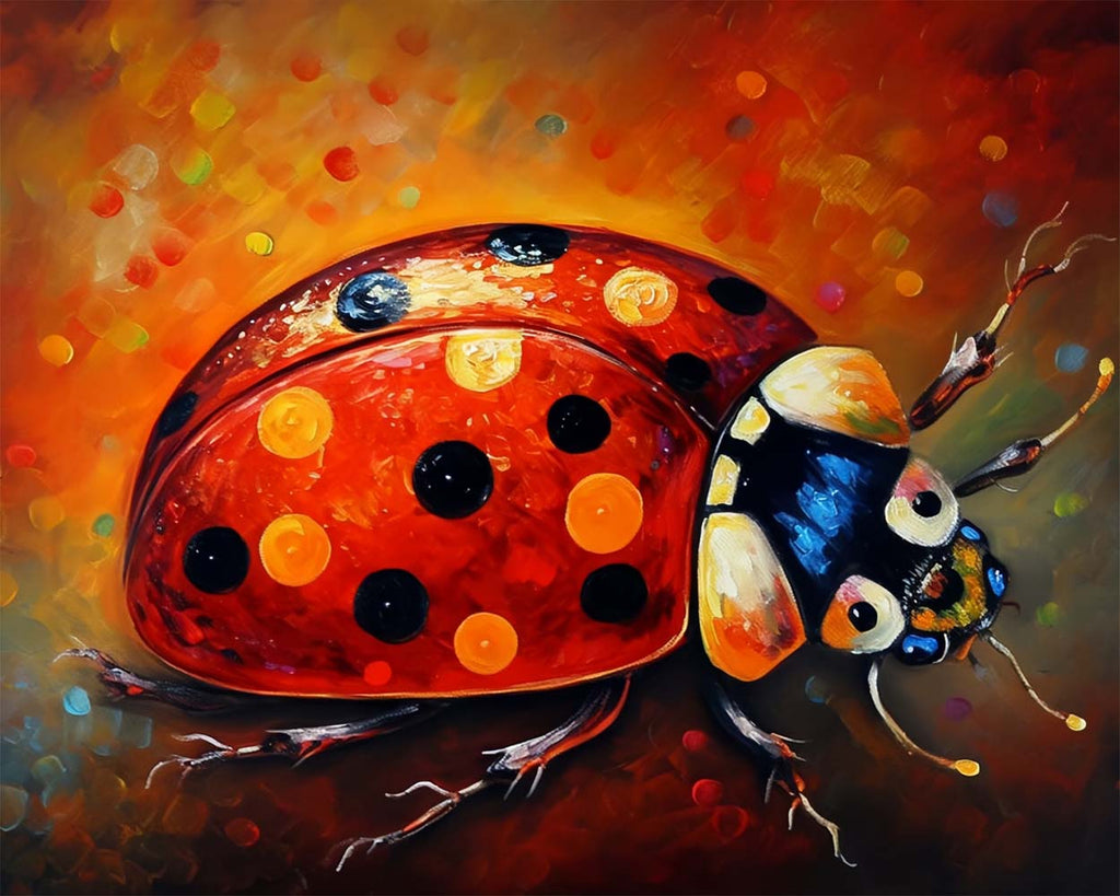 Ladybug in Oil Painting Style Paint by Numbers