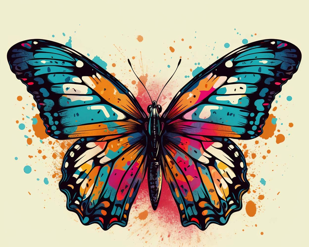 Watercolor Butterfly Paint by Numbers