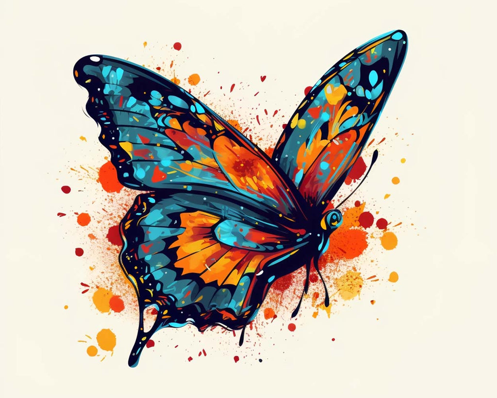 Watercolor Butterfly Paint by Numbers