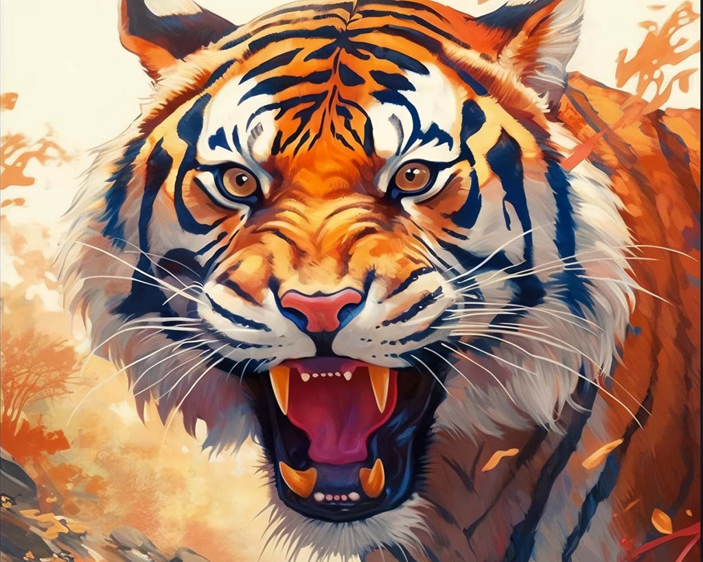 Ferocious Tiger Paint by Numbers