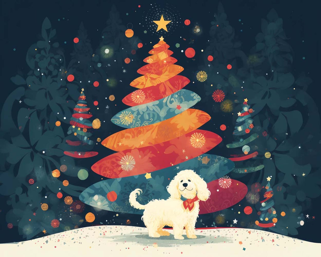 Christmas Tree and Puppy Paint by Numbers for Kids