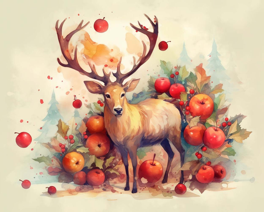 Deer and Apples Paint by Numbers