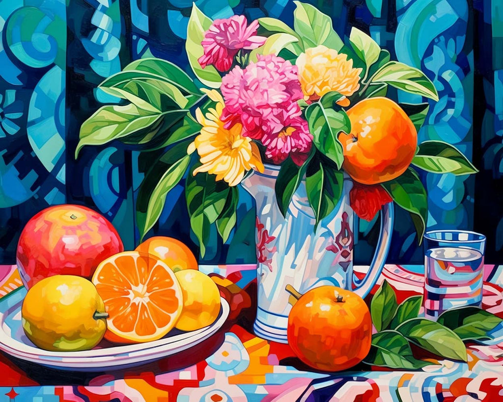 Flowers and Oranges Paint by Numbers