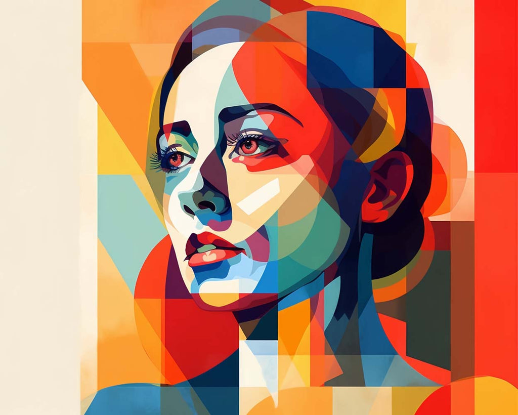 Woman Abstract Geometric Pattern Paint by Numbers