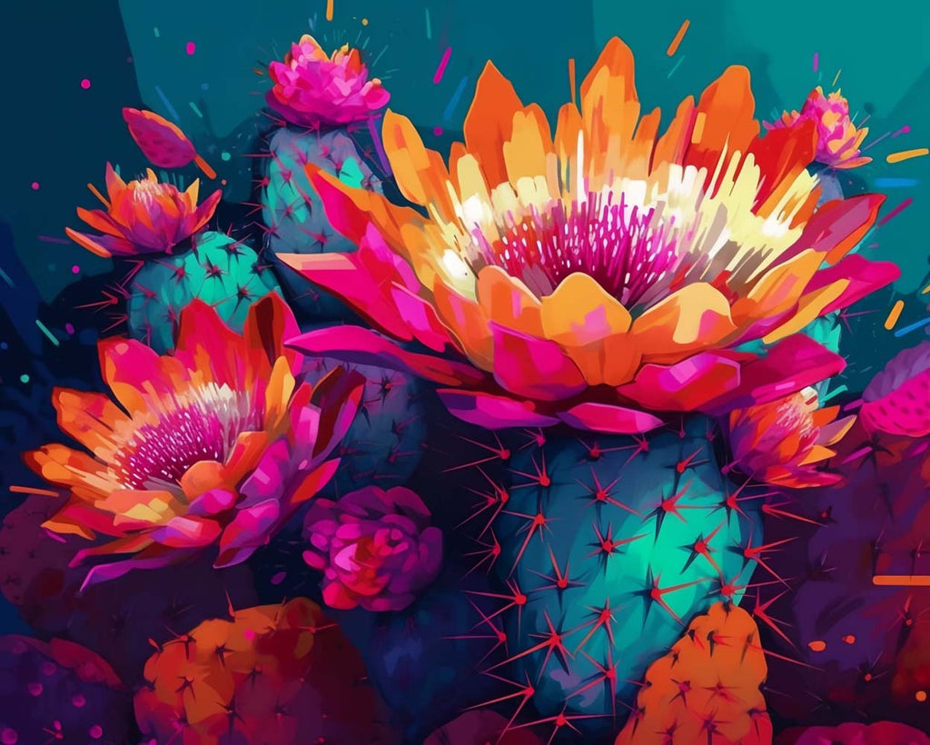 Cactus Flowers Paint by Numbers