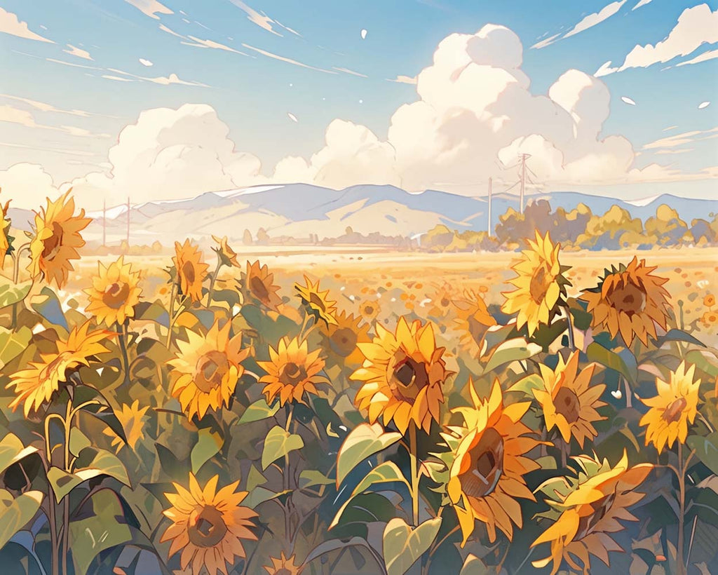 Sunflowers Field Paint by Numbers